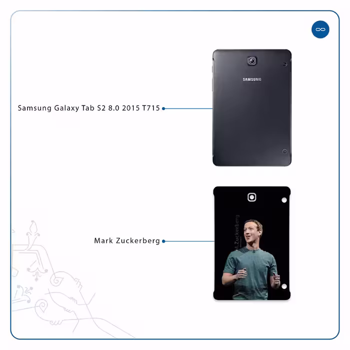 برچسب پوششی ماهوت مدل Mark Zuckerberg مناسب برای تبلت سامسونگ Galaxy Tab S2 8.0 2015 T715