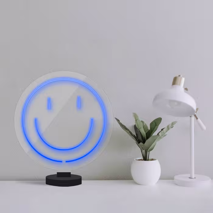چراغ رومیزی مدل ریموت دار SMILE-GL_BL-GLASS