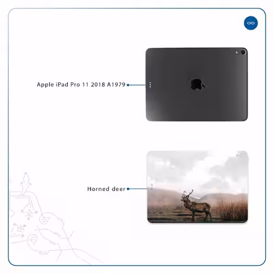 برچسب پوششی ماهوت مدل Horned Deer مناسب برای تبلت اپل iPad Pro 11 2018 A1979