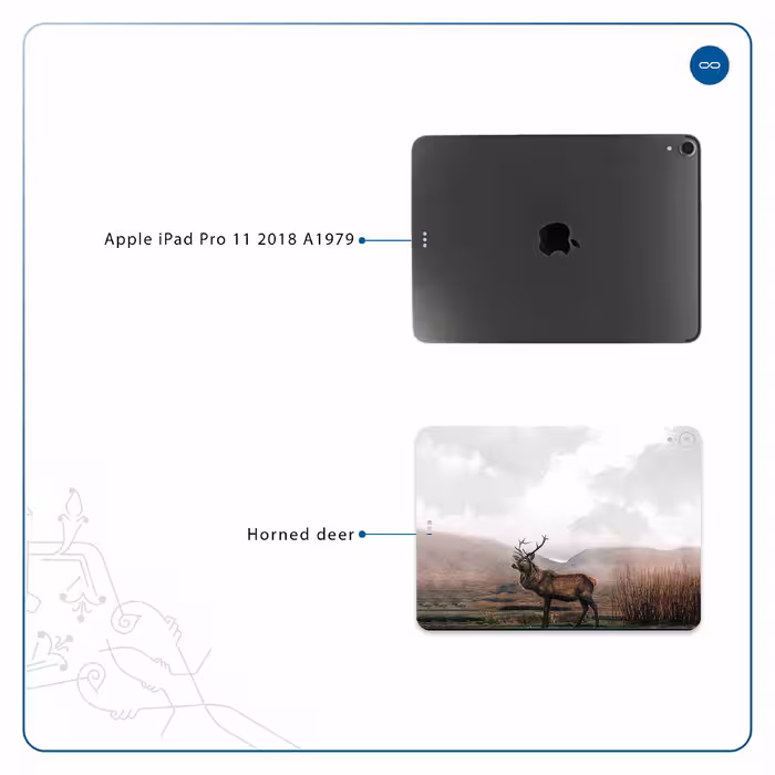 برچسب پوششی ماهوت مدل Horned Deer مناسب برای تبلت اپل iPad Pro 11 2018 A1979