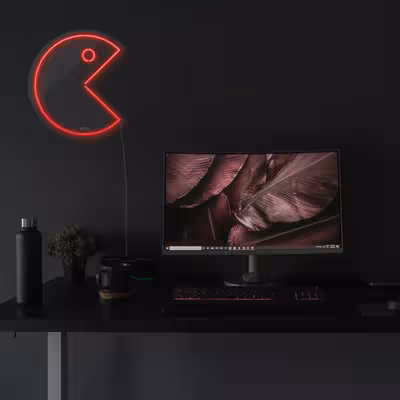 چراغ دیواری نئون دیزاین طرح Packman_RD