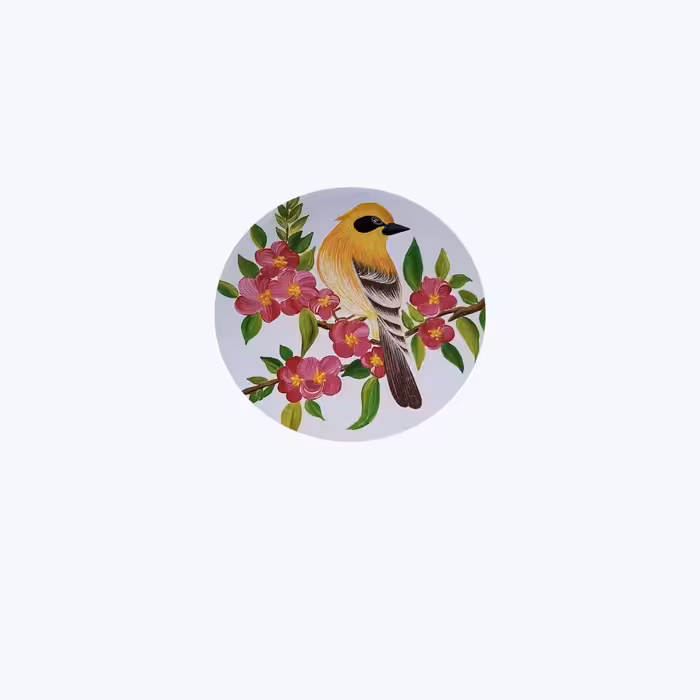 بشقاب دیوارکوب سفالی طرح پرنده مجموعه 2 عددی