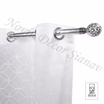 پرده نوین دکور سیاناو مدل تور دایره ای سایز 280 × 300 سانتی متر