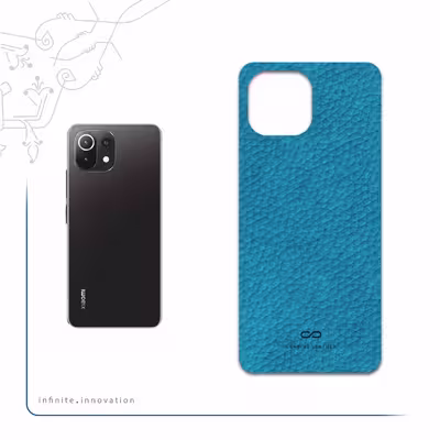 برچسب پوششی ماهوت مدل Blue-Leather مناسب برای گوشی موبایل شیائومی MI 11 LITE