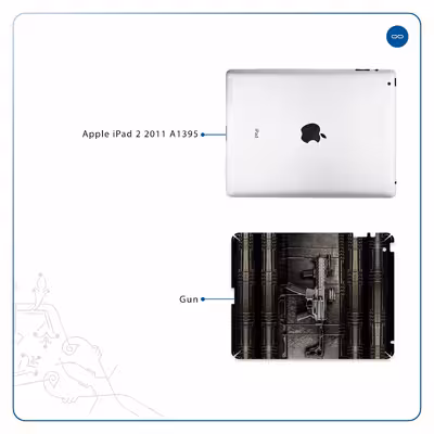 برچسب پوششی ماهوت مدل Gun مناسب برای تبلت اپل iPad 2 2011 A1395