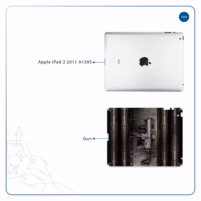 برچسب پوششی ماهوت مدل Gun مناسب برای تبلت اپل iPad 2 2011 A1395