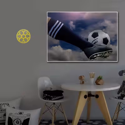 چراغ دیواری نئون دیزاین طرح Soccer-Ball-GL_YL