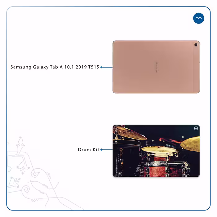 برچسب پوششی ماهوت مدل Drum Kit مناسب برای تبلت سامسونگ Galaxy Tab A 10.1 2019 T515