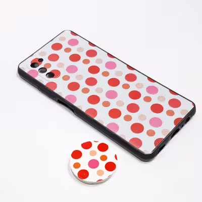 کاور لیمیا مدل فانتزی لنزدار طرح خال خالی کد 069 مناسب برای گوشی سامسونگ Galaxy A03s به همراه پاپ سوکت 
