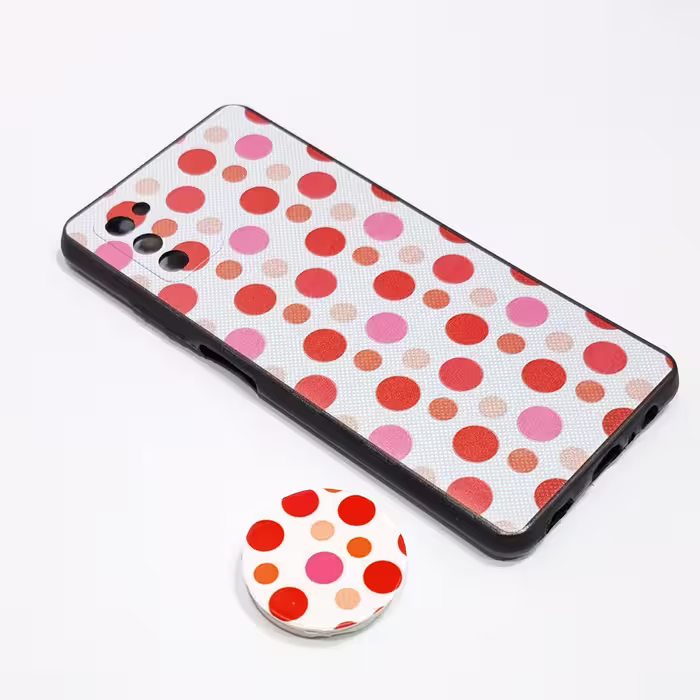 کاور لیمیا مدل فانتزی لنزدار طرح خال خالی کد 069 مناسب برای گوشی سامسونگ Galaxy A03s به همراه پاپ سوکت 