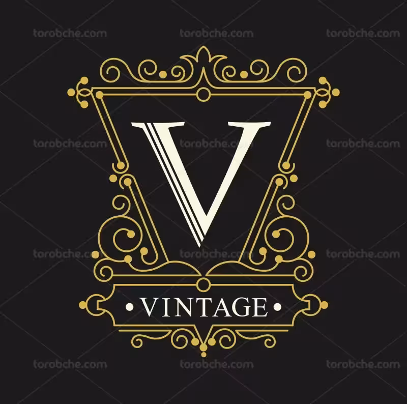 وکتور لوگوی مونوگرام حرف V | گرافیک با طعم تربچه