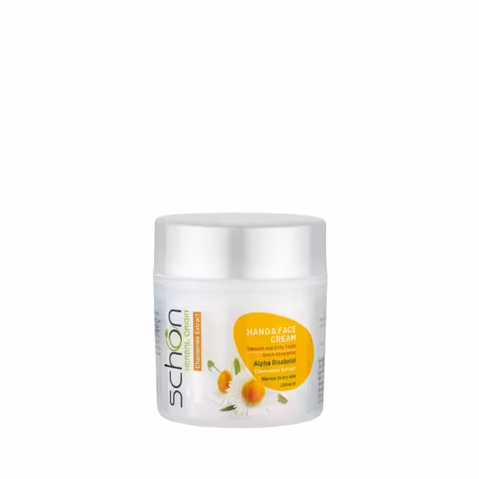 کرم دست و صورت کاسه‌ای حاوی عصاره بابونه مناسب پوست‌های نرمال تا خشک شون 150 میلی‌لیتر Schon