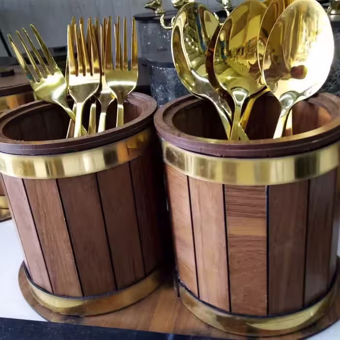 جاقاشق چنگال چوبی طلایی
دوخانه 
