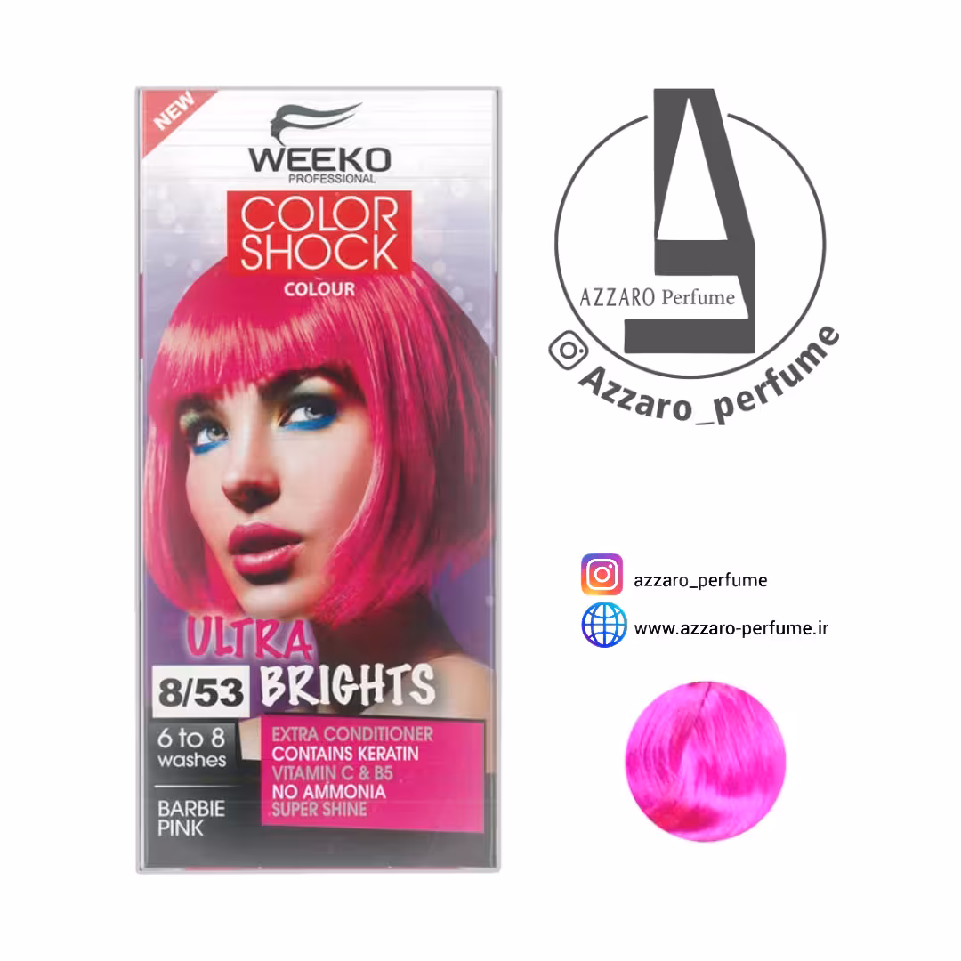 کیت رنگ مو ویکو رنگ صورتی مدل color shock شماره 8/53 حجم 80 میل