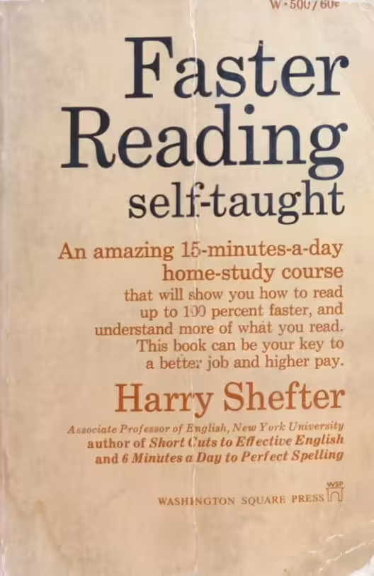 Faster Reading Self - Taught | Harry Shefter