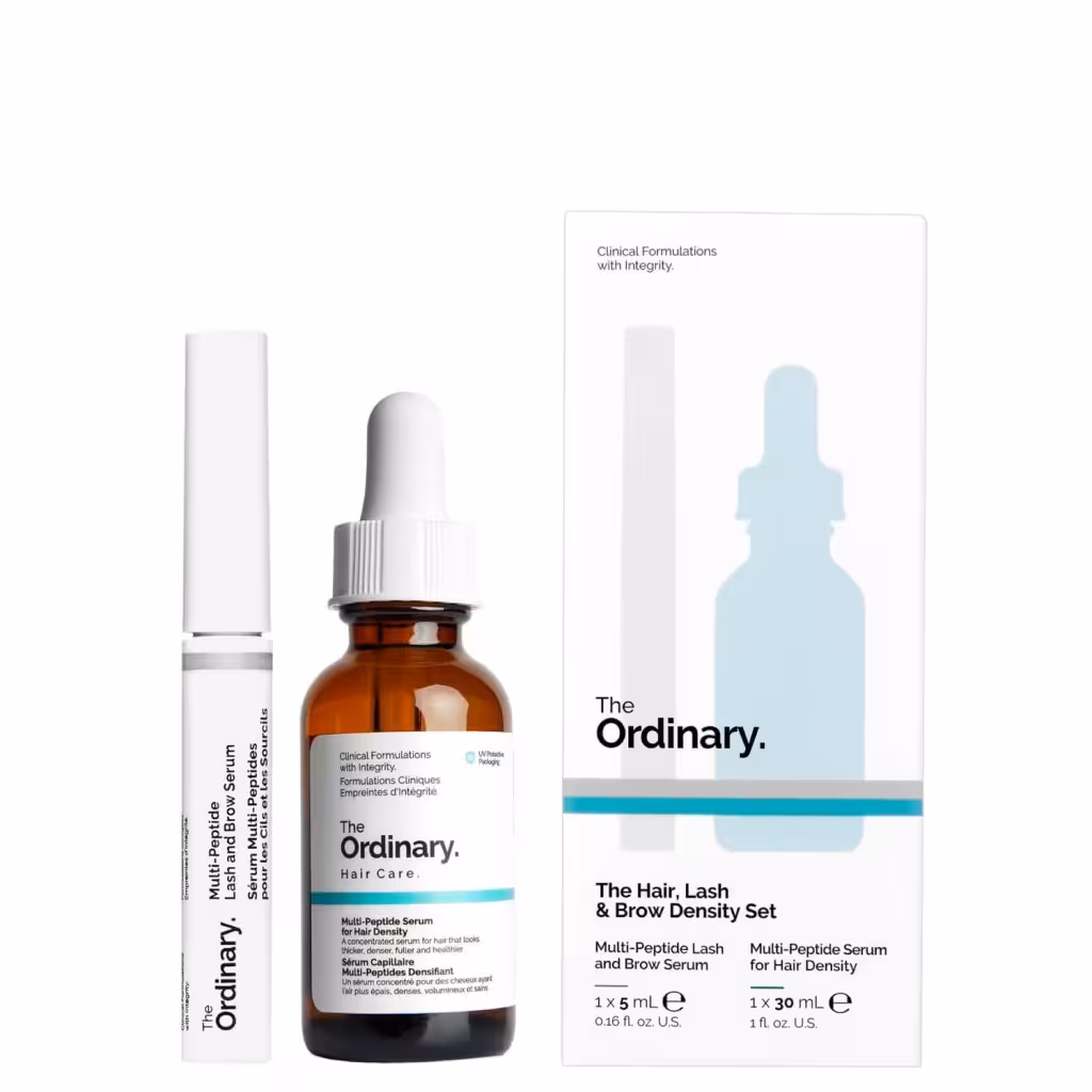 ست سرم تقویت کننده مولتی پپتید اوردینری مدل The Hair, Lash & Brow Density Set مناسب مو، مژه و ابرو