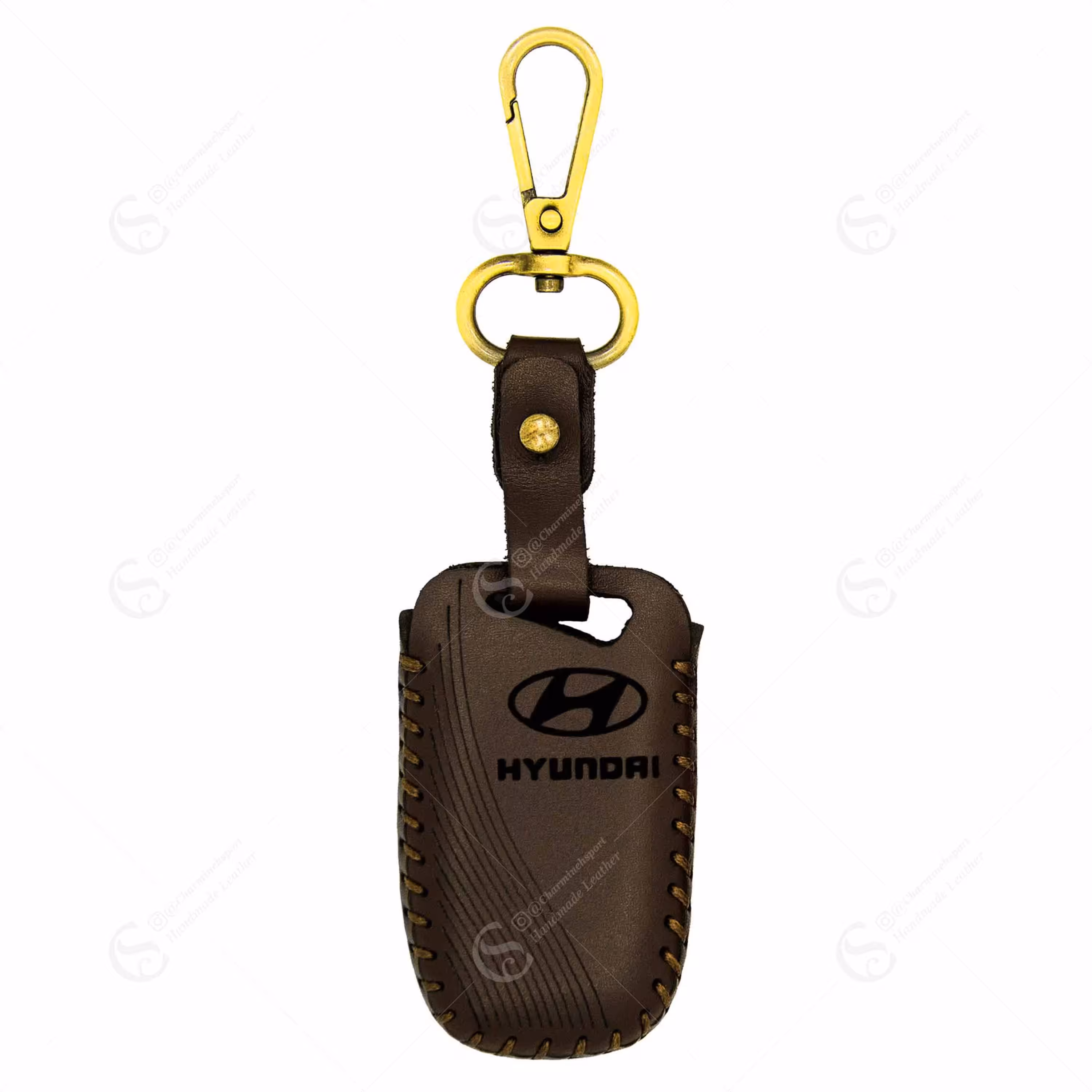 جاسوییچی چرم طبیعی گاوی قهوه ای مناسب هیوندا سانتافه