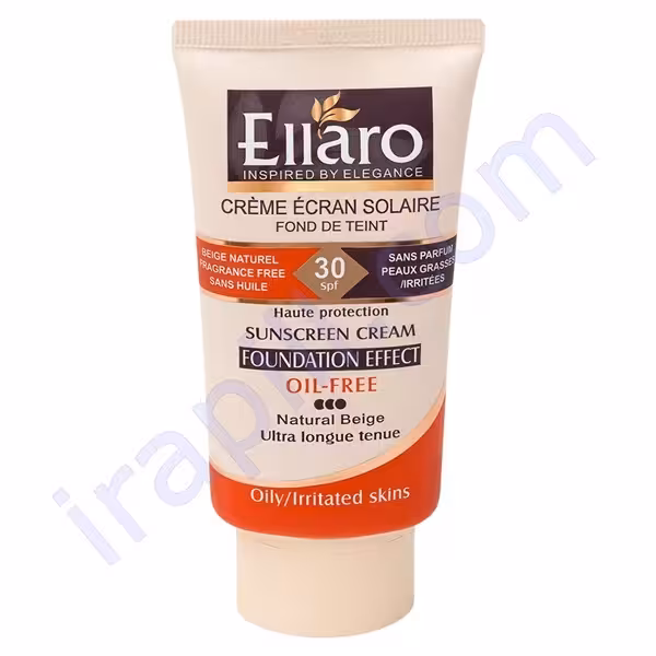 کرم ضد آفتاب کرم پودری فاقد چربی SPF 30 الارو بژ طبیعی 40 میلی لیتر