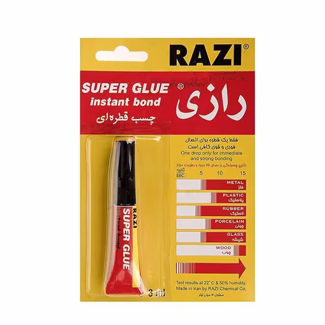 چسب قطره ای رازی مدل Super Glue حجم 3 میلی لیتری
