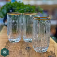 لیوان بلند سولو لب طلا