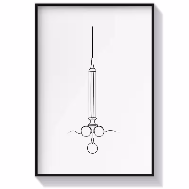 تابلو دکوراتیو طرح سرنگ دندانپزشکی