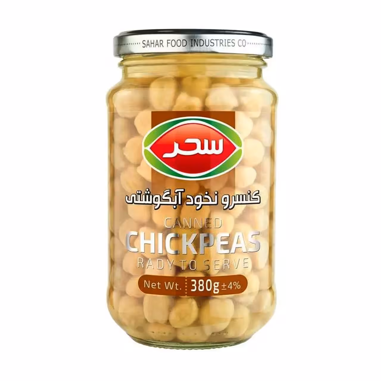 کنسرو شیشه ای نخود زرد سحر 380 گرمی
