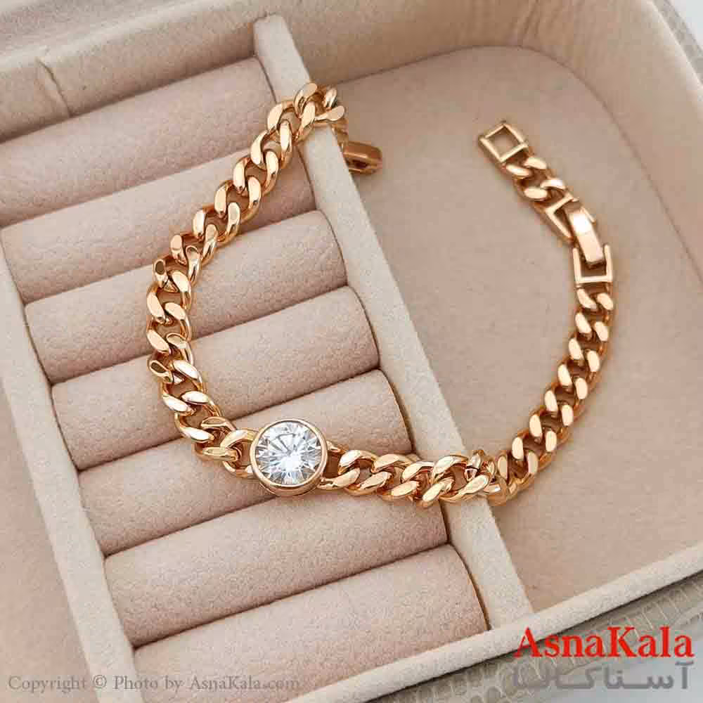 دستبند ژوپینگ کارتیر تک نگین طلایی کد DSB181474W