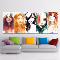 تابلو شاسی 5 تیکه طرح نقاشی آرایش زنانه