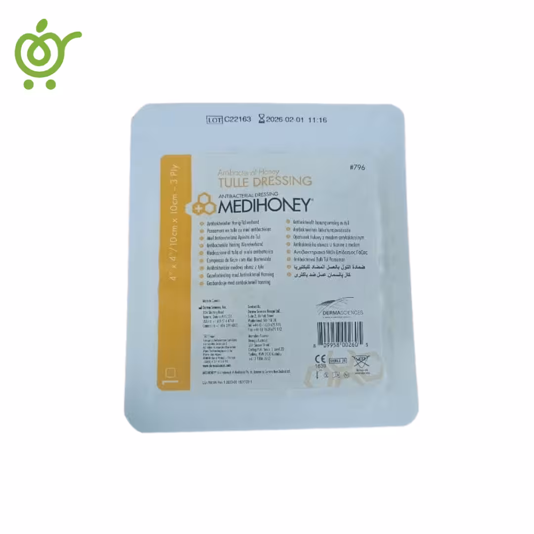 پانسمان گاز عسل مدی هانی 10*10 Tull Derssing Medihoney (کد 796) تاریخ 2026/10/01 | فروشگاه اینترنتی سیب 115