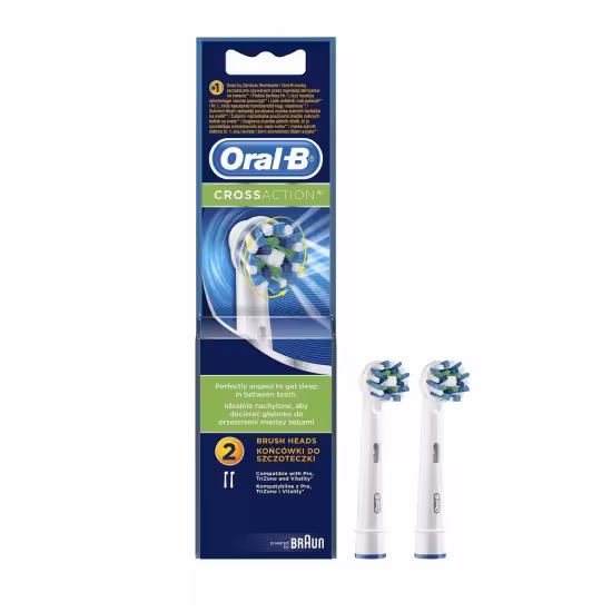 سری یدک مسواک برقی اورال بی ORAL-B مدل CROSS ACTION بسته 2 تایی