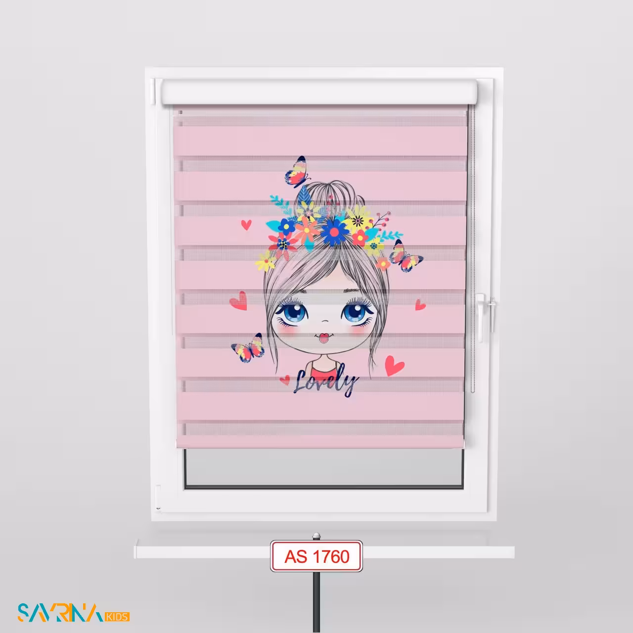 پرده زبرا بچگانه طرح خانوم کوچولو کد AS1760