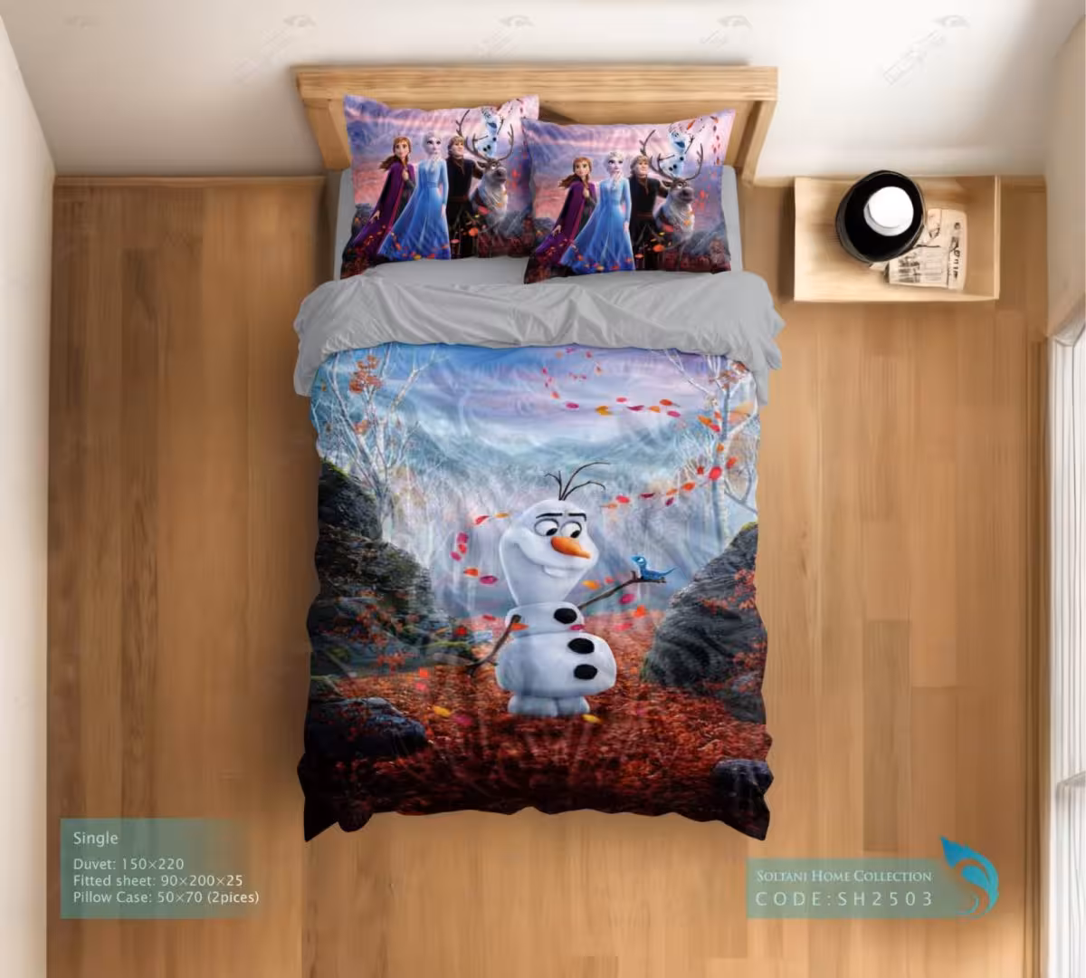 روتختی و ست کامل طرح اولاف سایز یکنفره کد SH2503