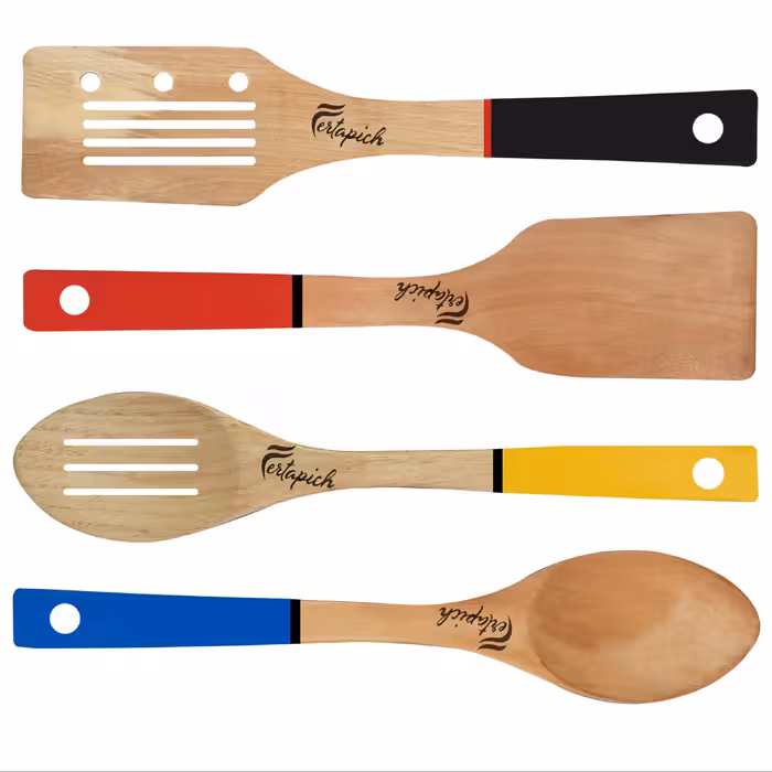 سرویس کفگیر و ملاقه  چوبی 4 پارچه فرتاپیچ کد 19