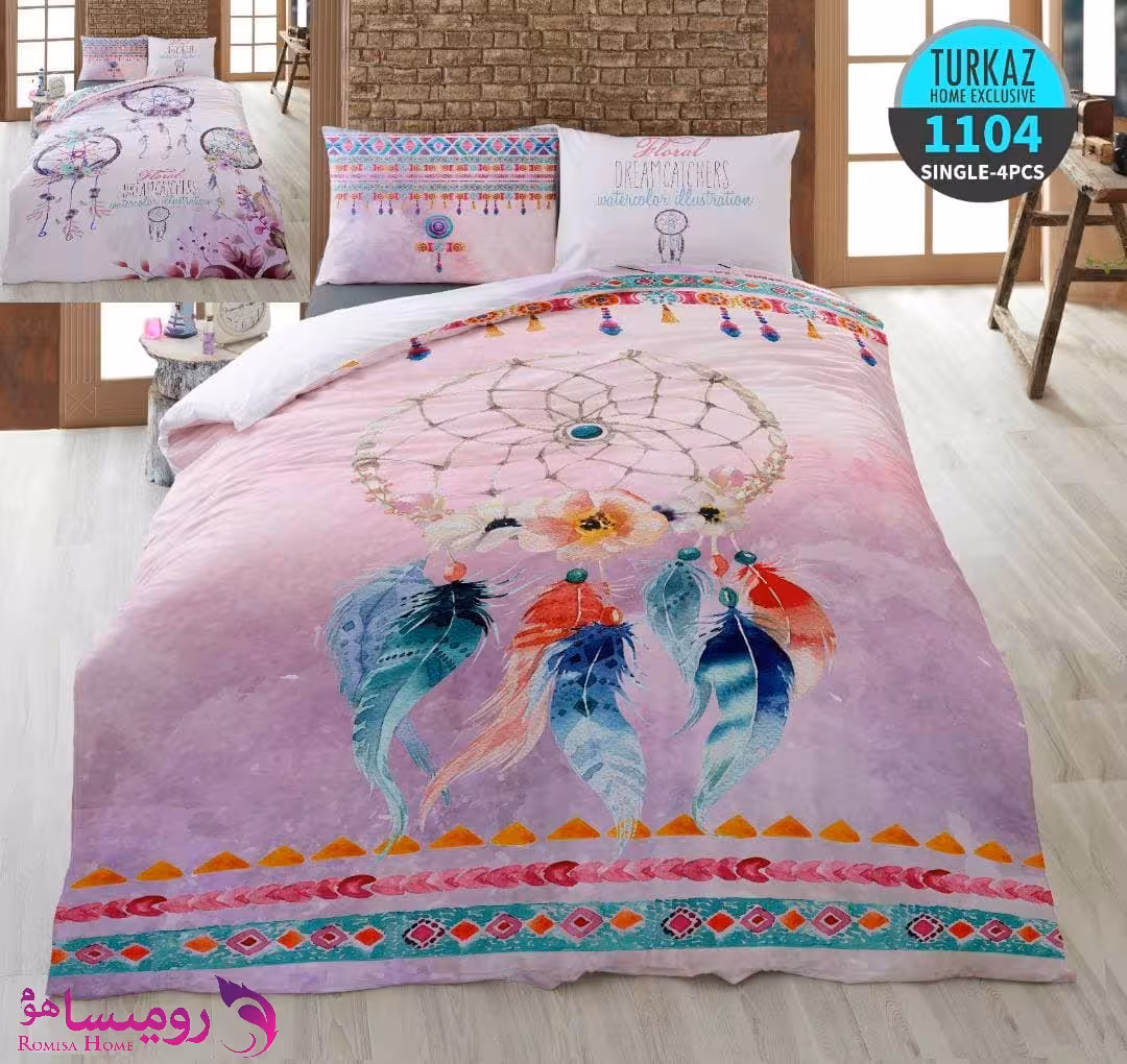 قیمت و خرید سرویس روتختی طرح کچر یک نفره برند Turkaz کد 1104