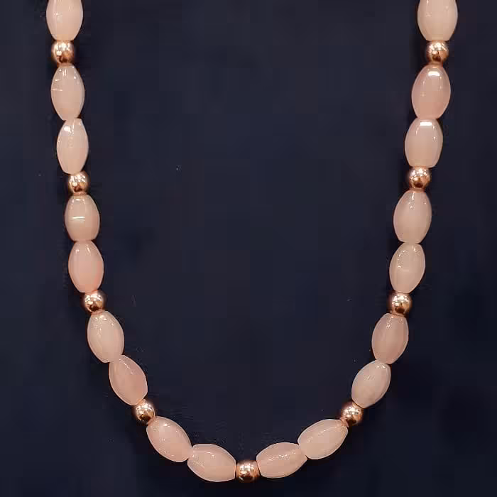 گردنبند رزکوارتز بیضی