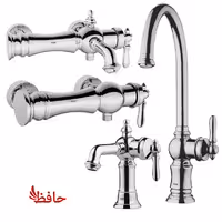 ست شیرالات شودر مدل بیزانس کروم