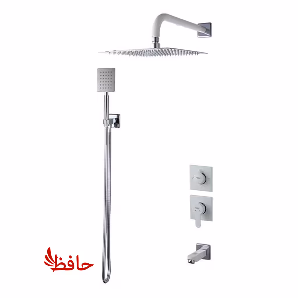 شیر حمام توکار راسان مدل ویوات فلت شیری کروم کلاس 1