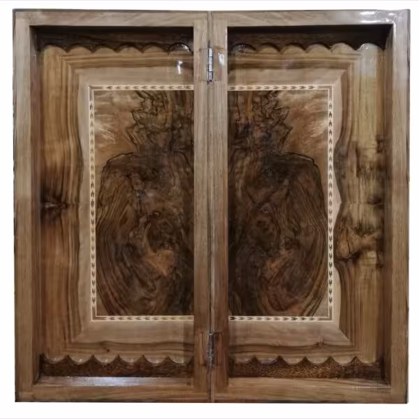 تخته نرد دو رو ریشه گردو سنندج طرح فانوس