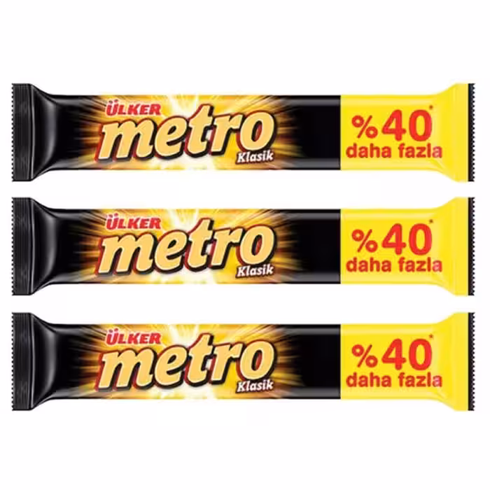 شکلات مترو با مغز بادام و کارامل اولکر – 50 گرم بسته 3 عددی