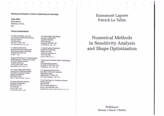 خرید و دانلود نسخه کامل کتاب Numerical Methods in Sensitivity Analysis and Shape Optimization