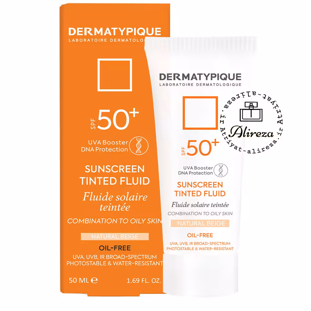 کرم ضد آفتاب رنگی نچرال بژ پوست چرب اس پی اف 50 درماتیپیک Dermatypique Tined Sunscreen Cream For oily skin