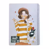 دفتر سیمی ایلیا طرح دختر 50 برگ