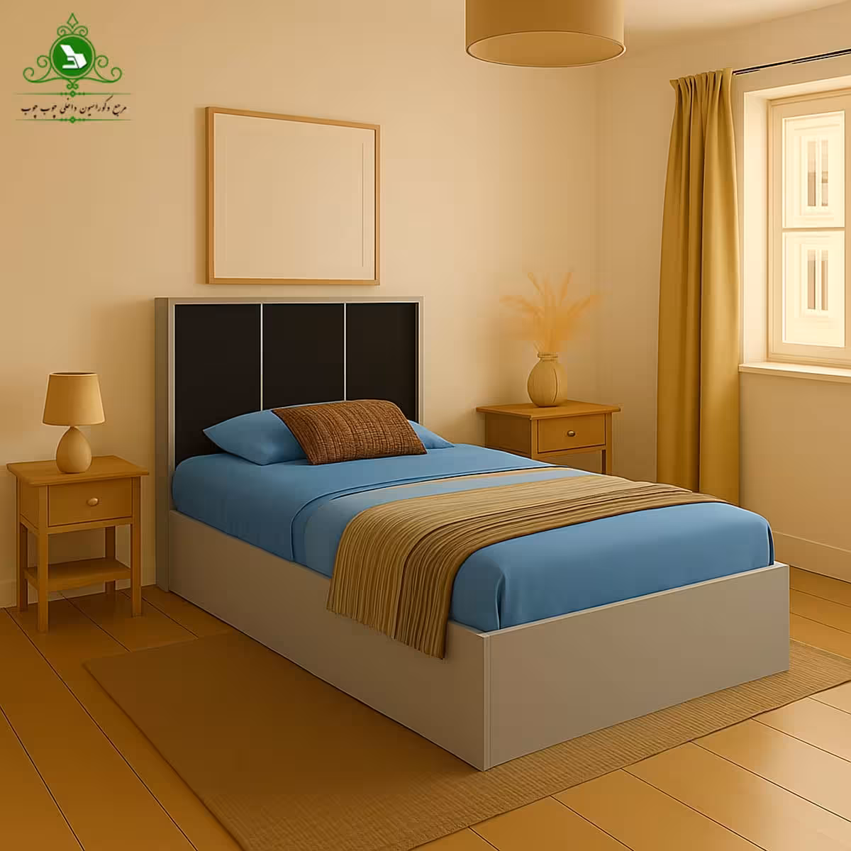تخت خواب یک و نیم نفره مدل آیدا عرض 120