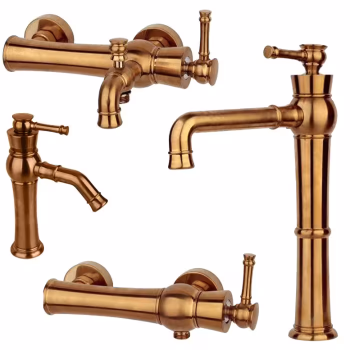 سری شیر اهرمی راسان مدل الیزه رزگلد مات