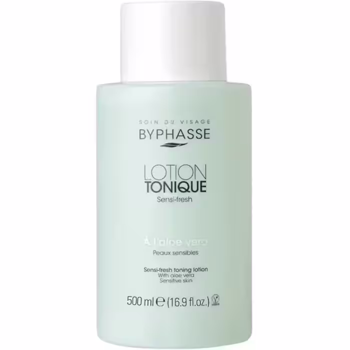 تونر آلوئه ورا بایفاس مناسب پوست خشک و حساس حجم 500 میل Byphasse Sensi-fresh Aloe vera Sensetive Skin