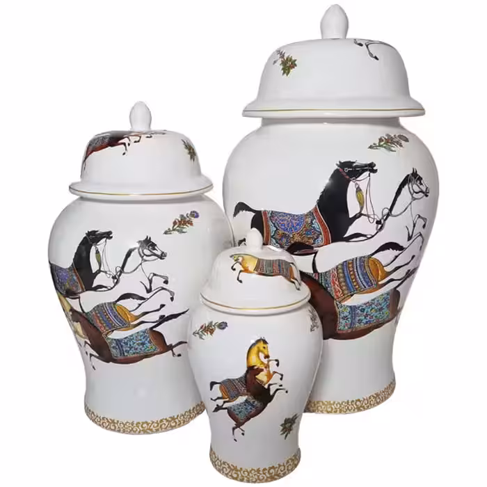 بانکه مدل جینجرجار طرح اسب هرمس کد 132 مجموعه 3 عددی