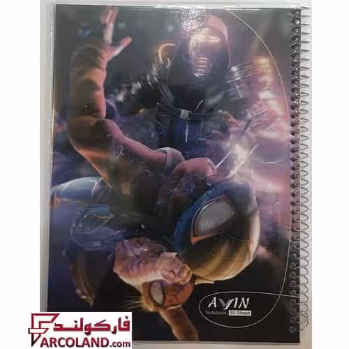 دفتر خط دار سیمی 50 برگ جلد روکش پلاستیکی کد 04 | طرح های متنوع