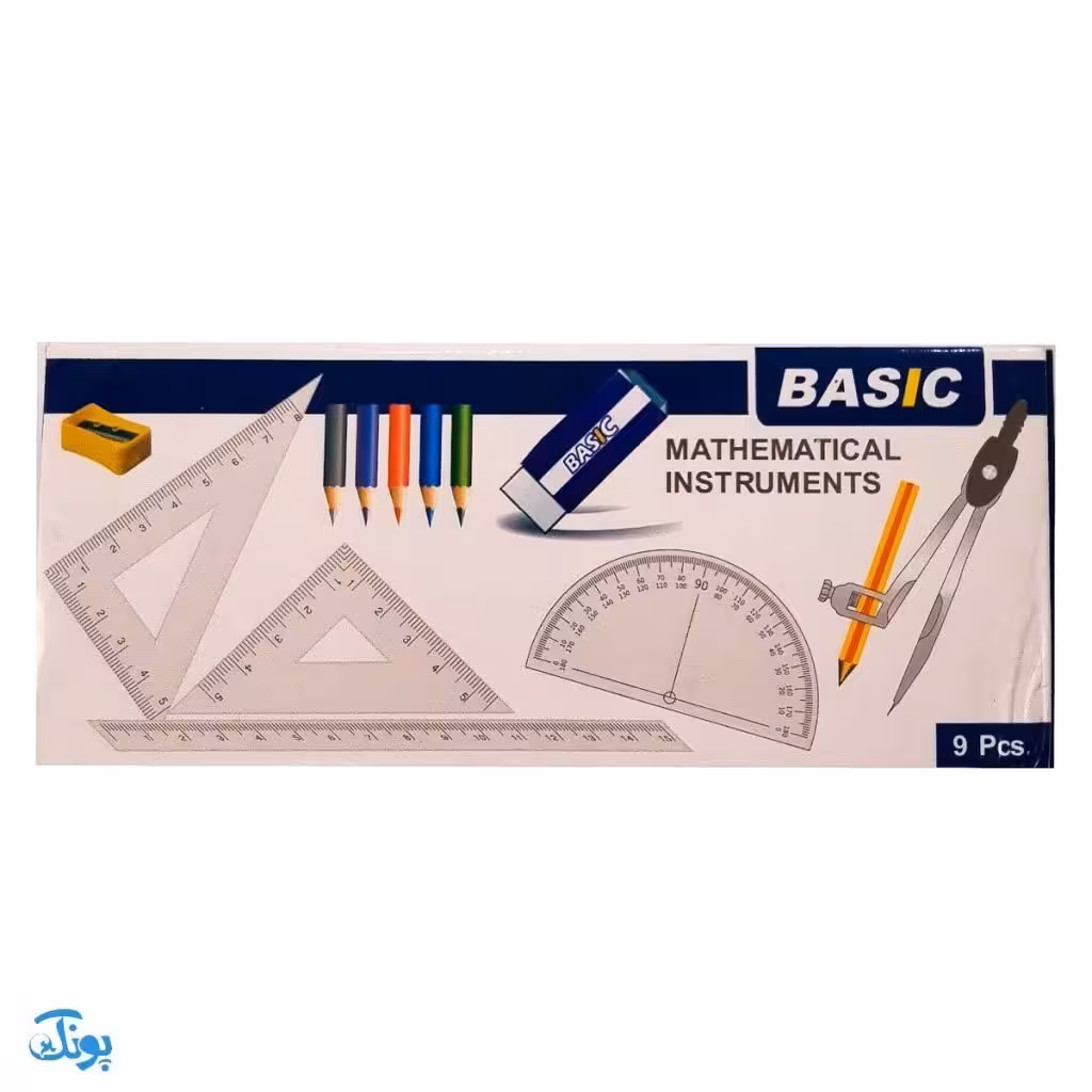 ست پرگار قوطی فلزی 9 تیکه بیسیک