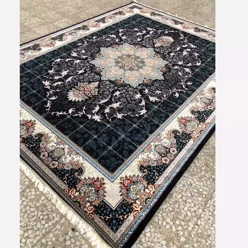 فرش700شانه ماشینی کاشان100درصدآکرلیک طرح هیواسرمه ای 9متری (باارسال رایگان)