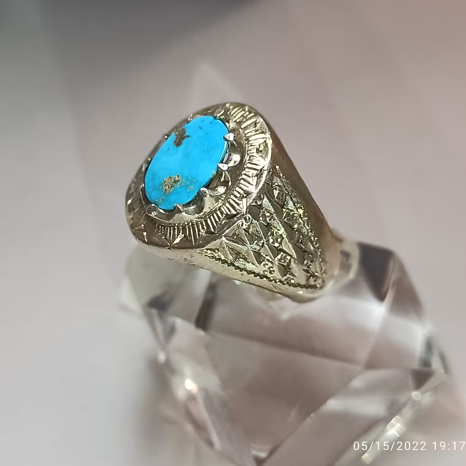 انگشتر  مردانه   نقره  فیروزه  نیشابور   